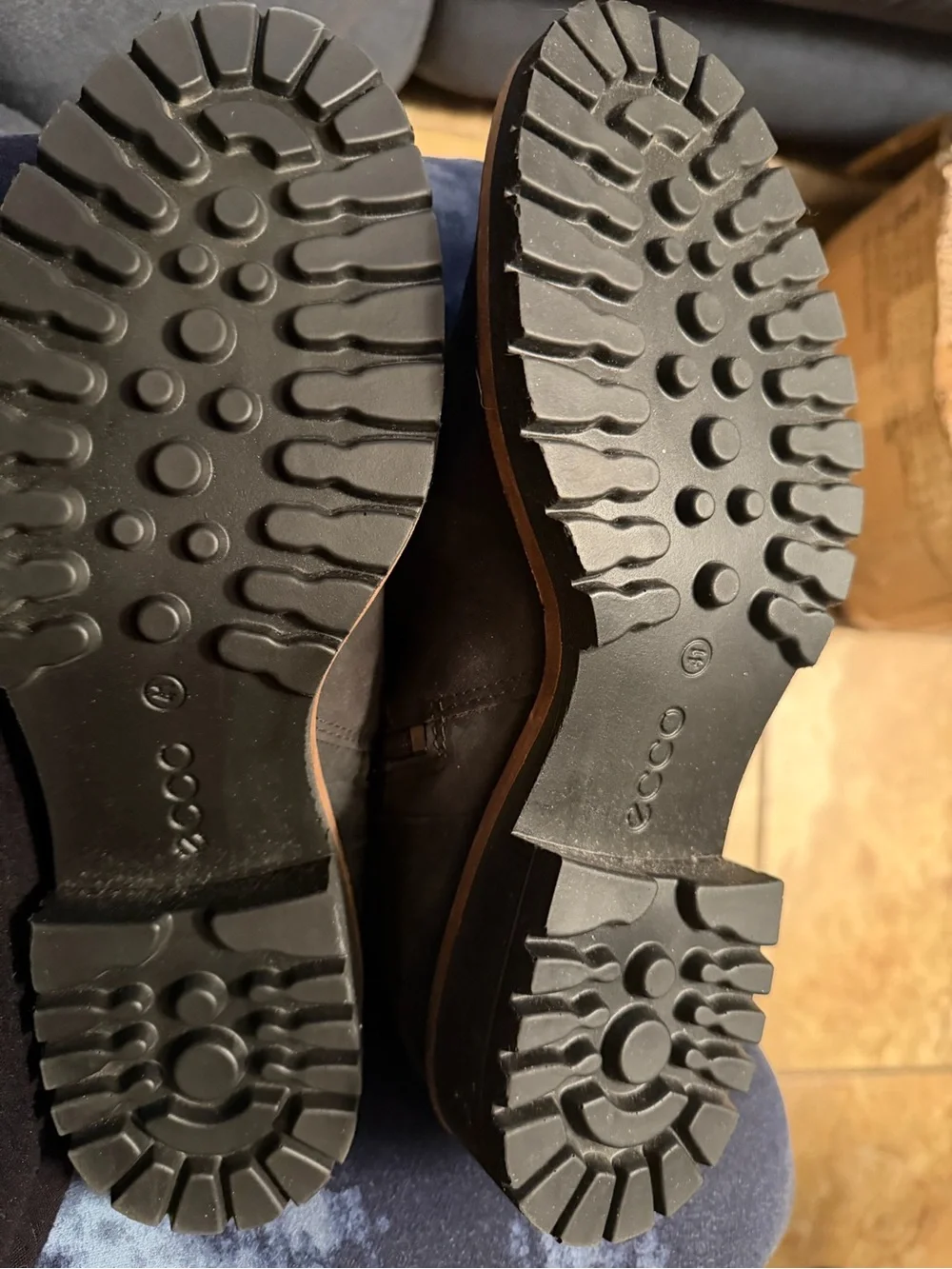 Ecco Black Tall Leather Boots
